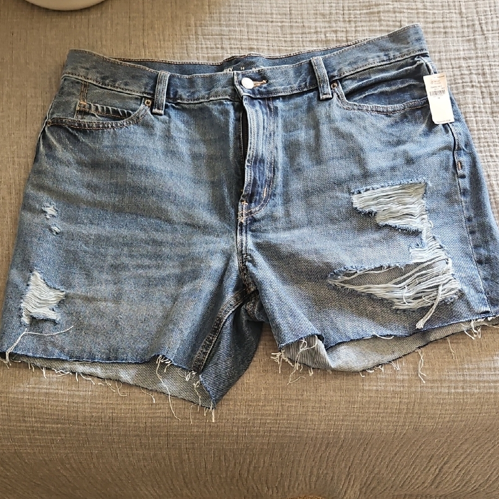 Old Navy Blue Distressed Jean Shorts